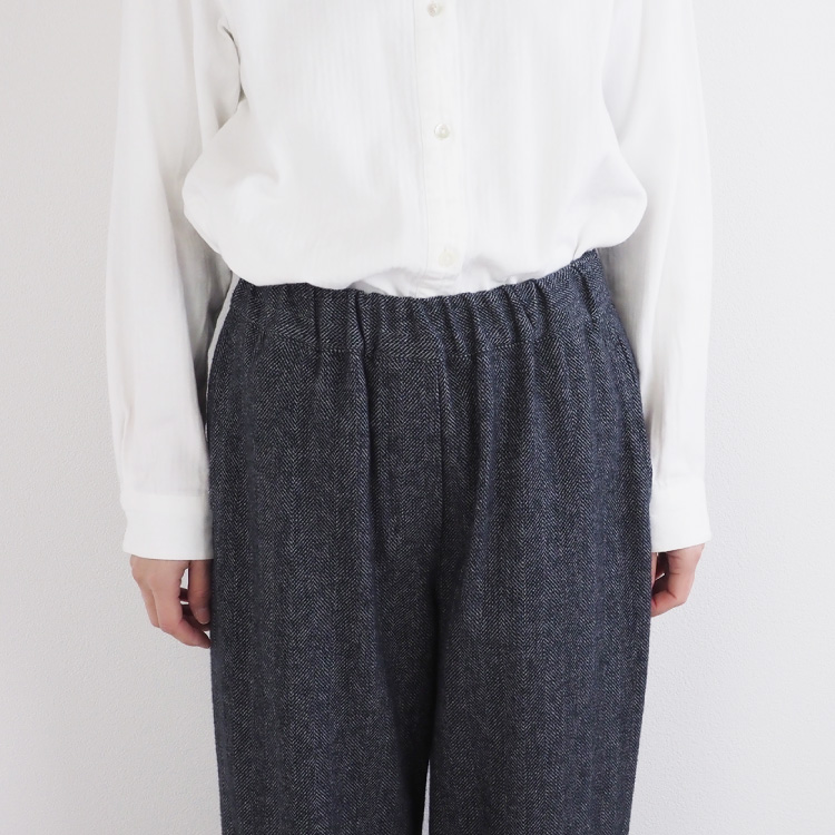 nofl】コットンツイード三つ杢ワイドパンツ 644209780 | ナチュラル服