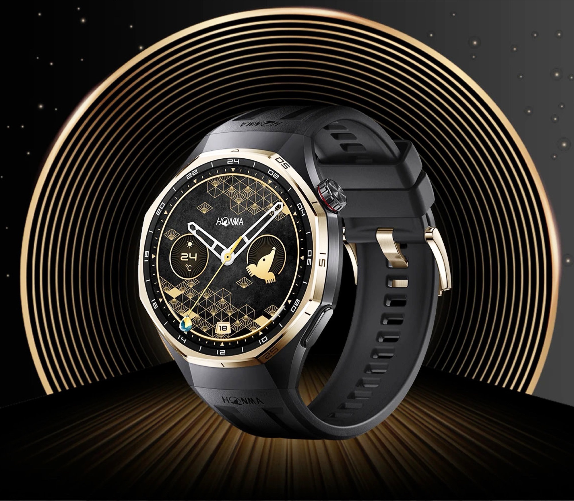 Honma x Huawei Watch GT 6 Pro altın titanyum çerçeve, EKG ve 21