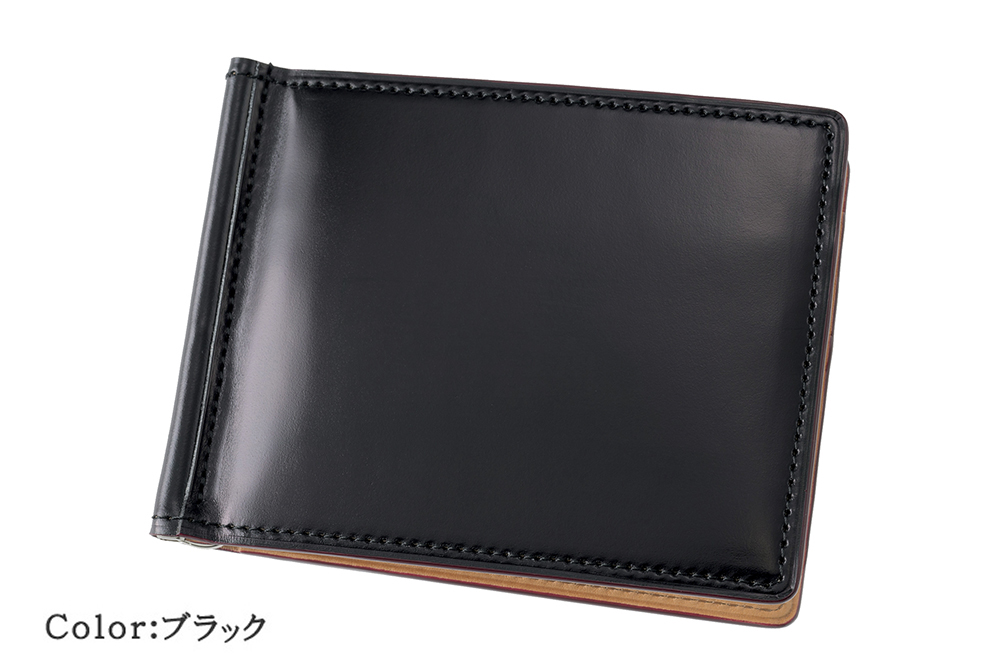 キプリス】札ばさみ/マネークリップ□オイルシェルコードバン＆ヴァ