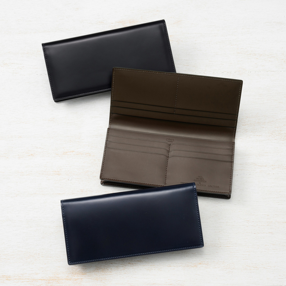 キプリス】長財布(通しマチ束入れ・小銭入れなし)□オイルシェルコード