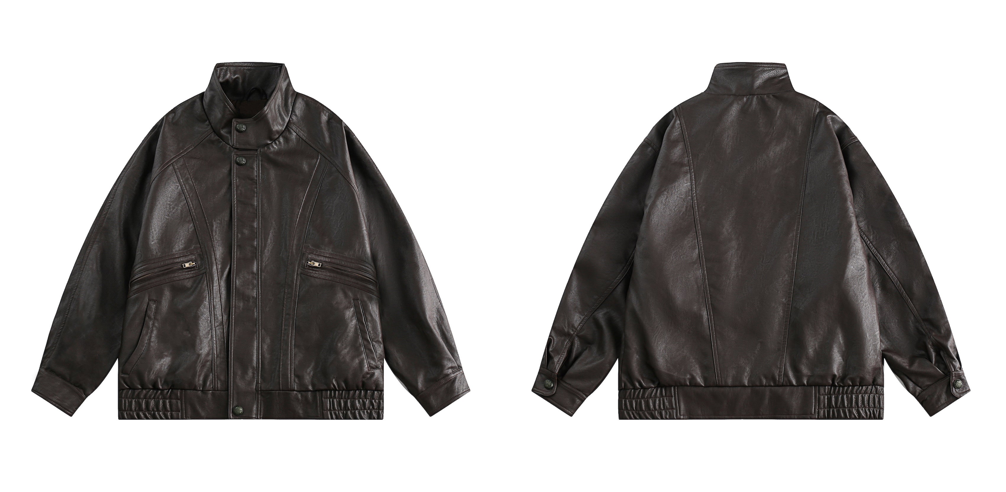 ビンテージスタンドカラーレザージャケット N123