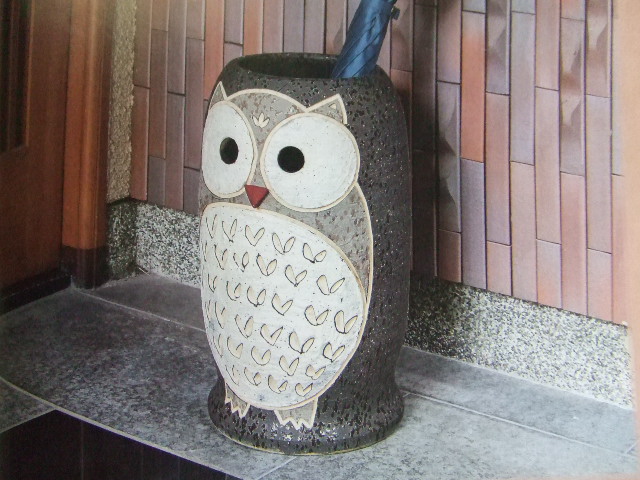 ふくろう傘立｜中村陶器 信楽焼の通販サイト （滋賀/陶器/焼き物