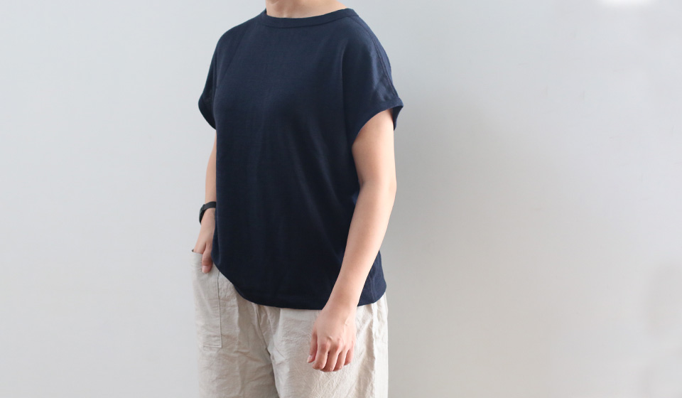 わたしの好きなもの】厚手麻ニットのプルオーバーフレンチ袖｜中川政七