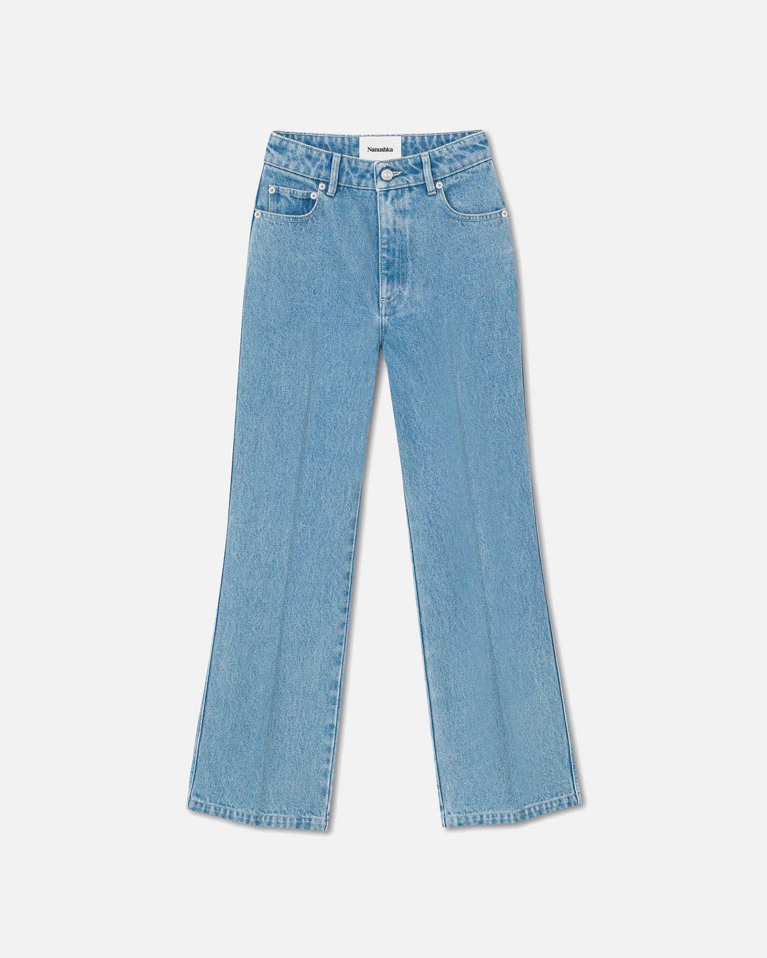 Zoey - Cropped Kick-Flare Jeans - Eco Light Wash – Nanushka