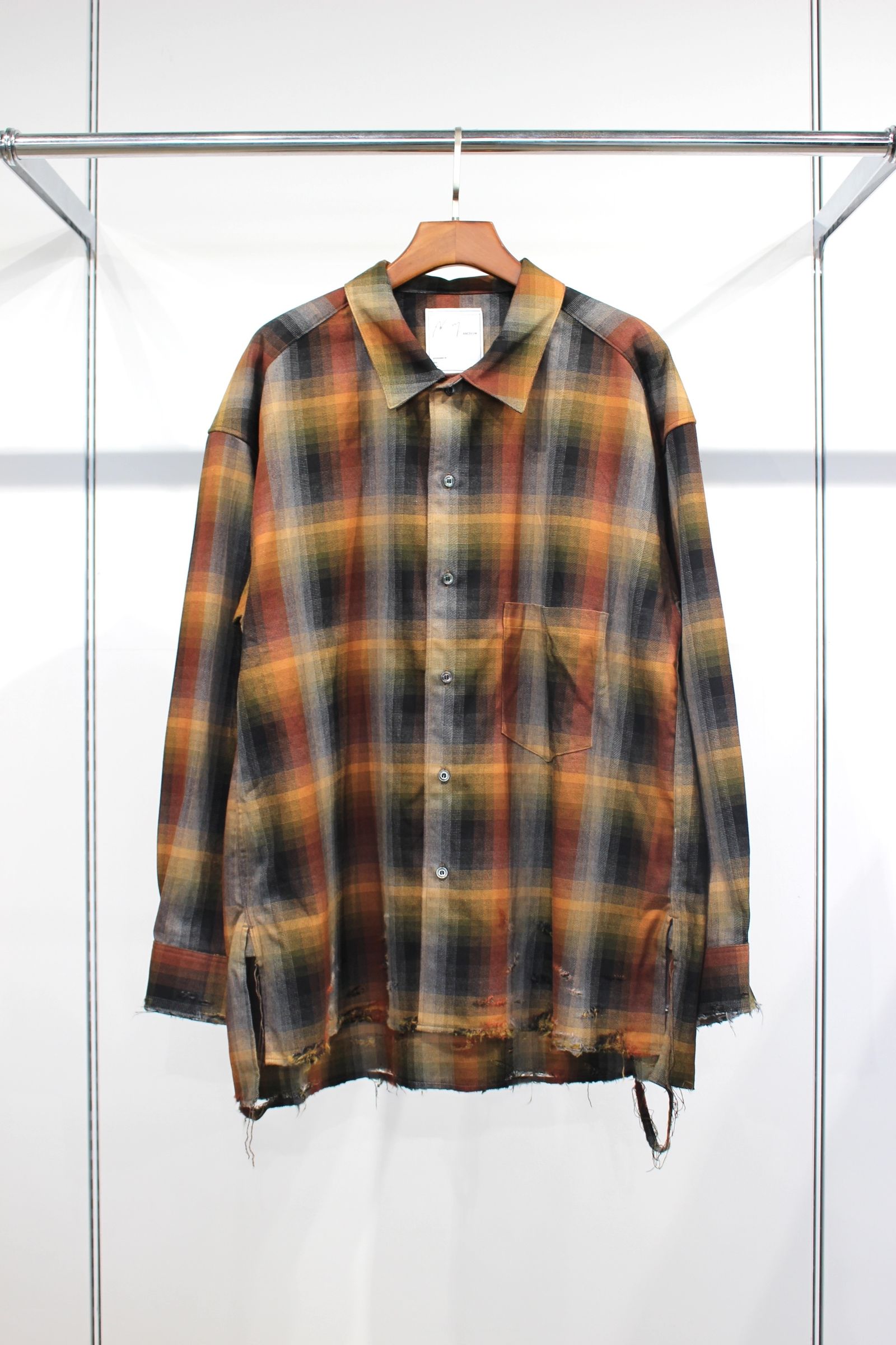 ANCELLM - R/C CHECK CRASH LS SHIRT | RED BLACK | シャツ | NapsNote