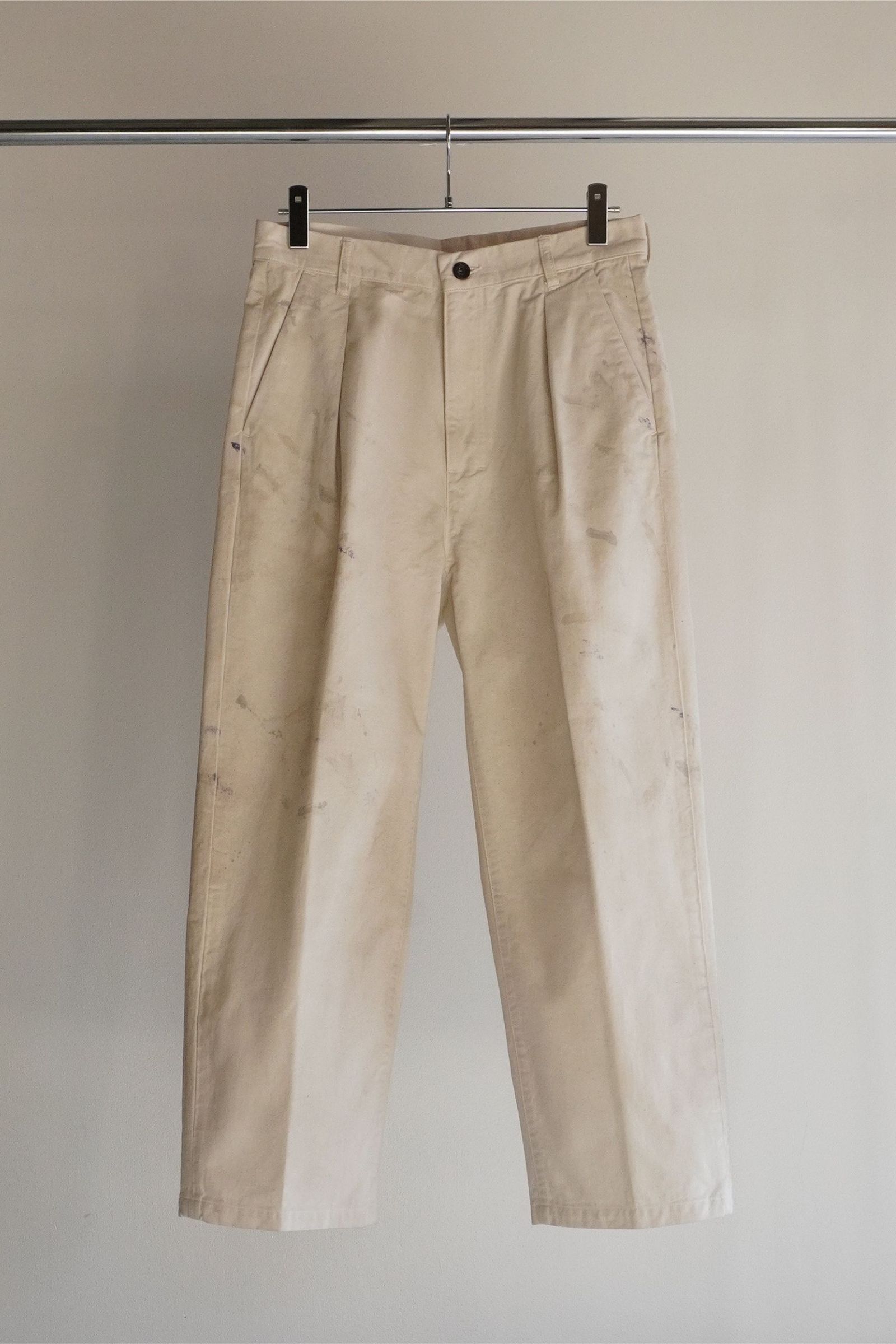 ANCELLM - PAINT CHINO TROUSERS | IVORY | チノ | NapsNote