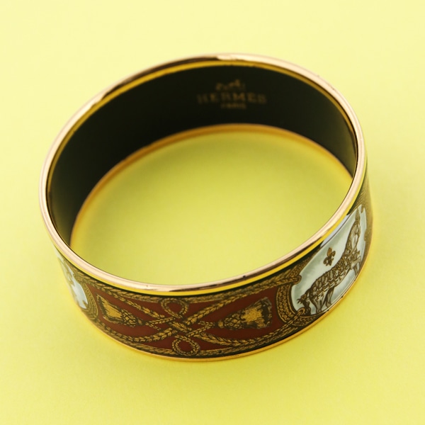 HERMES ヴィンテージ エルメス エマイユGM バングル 中古(ゴールド