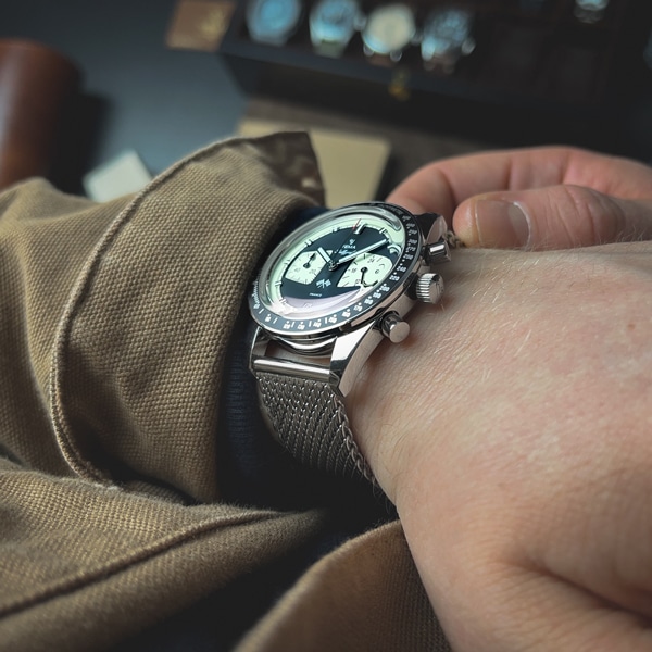 YEMA ラリーグラフクォーツリバースパンダ YMHF1580-AM クォーツ