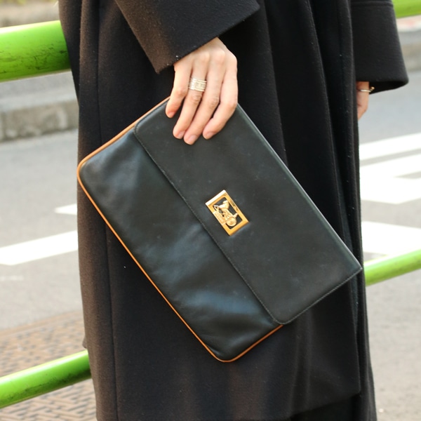 CELINE セリーヌ ラホースキャリッジ クラッチバッグ 中古(ブラック