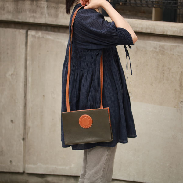 CELINE セリーヌ サークルロゴ ショルダー 中古(グリーン): VINTAGE