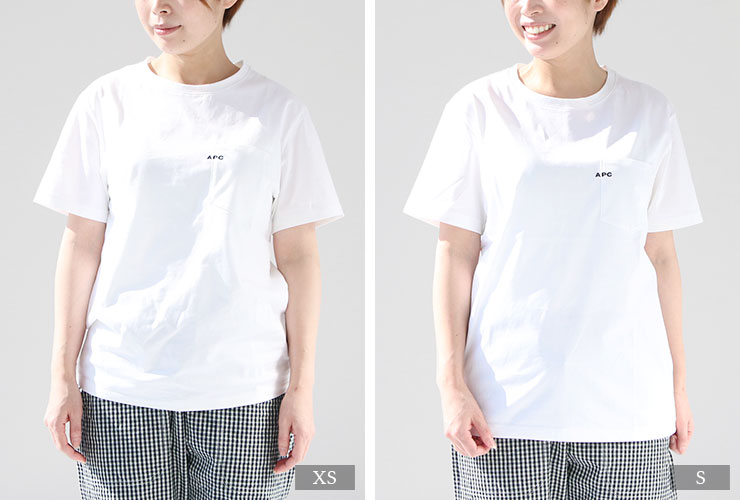 女性が着る『A.P.C.(アーペーセー)のメンズTシャツ』おしゃれに着