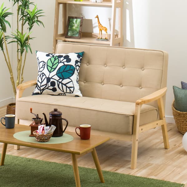 ニトリ 2人用布張りコンパクトソファ(ルッキKD BE(NA)) - 通販 | 家具