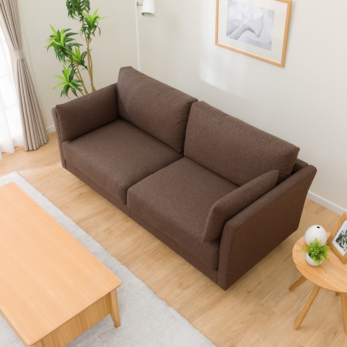 傷・汚れに強い 3人掛けソファ 布張りタイプ (CS01 Nシールド H-DBR