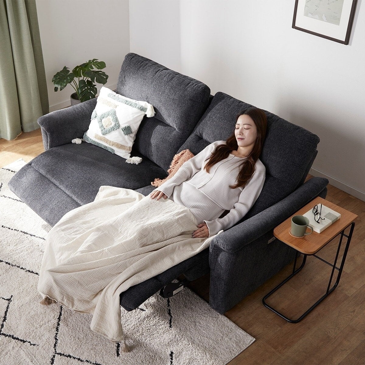 3人掛け電動リクライニングソファ 布張りタイプ (KK6133 DGY) | ニトリ