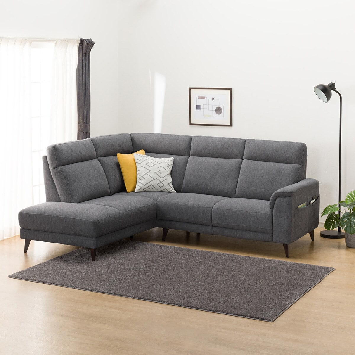 コーナーソファセット 布張りタイプ(LB07 右コーナー DGY) | ニトリ