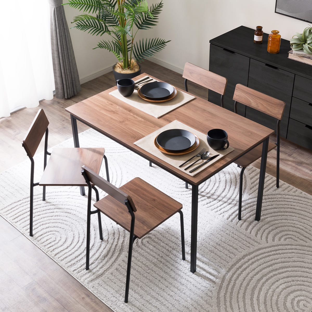 木目調ダイニング5点セット (CD01 ミドルブラウン) | ニトリネット