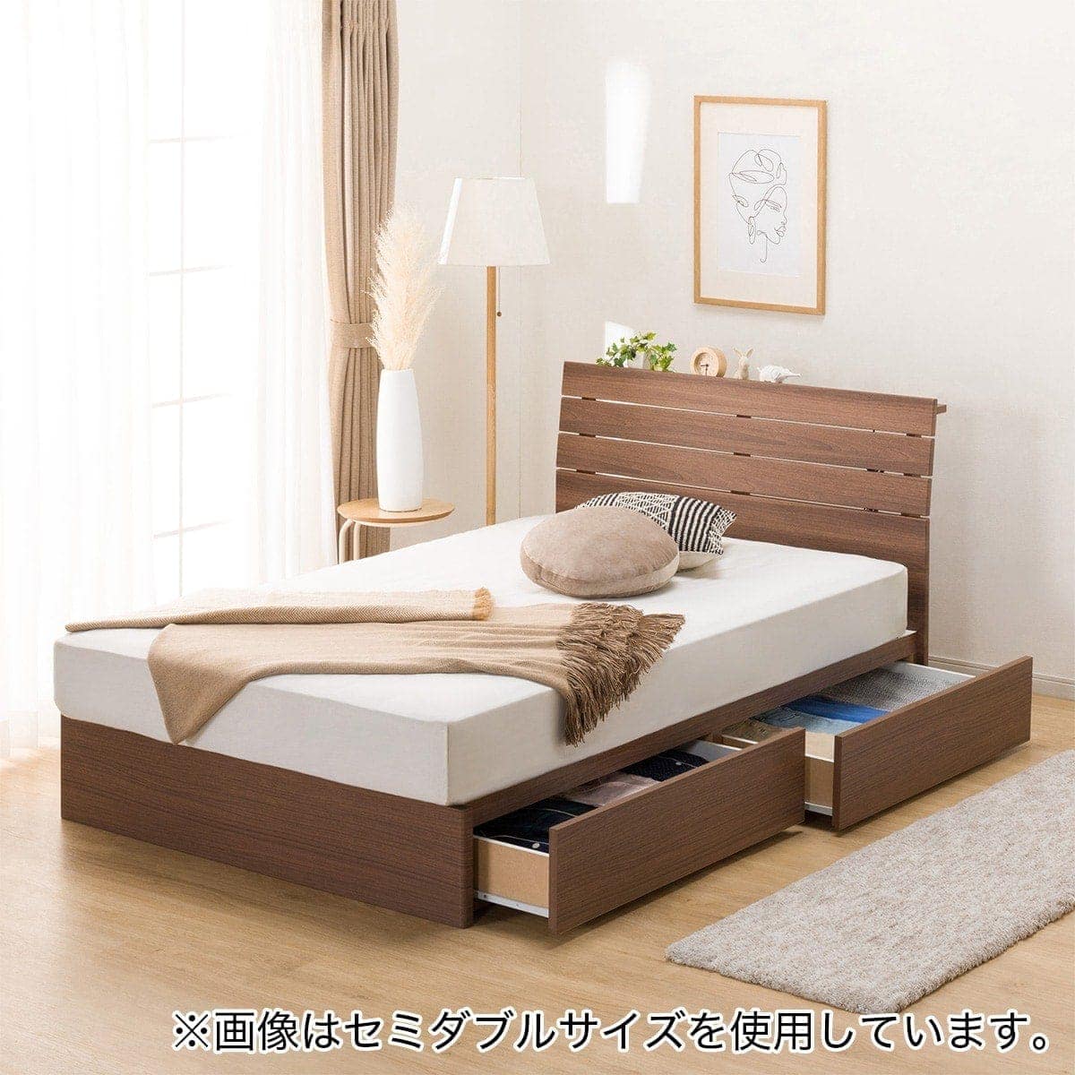 クイーンベッドフレーム(EB-001 引出し付き MBR DR) | ニトリネット
