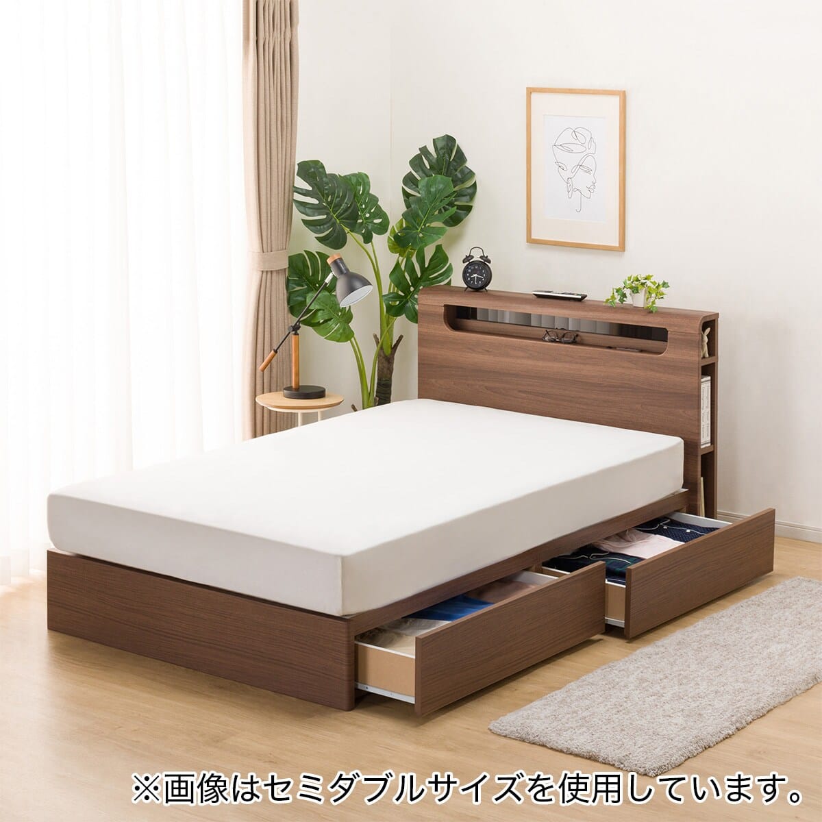 クイーンベッドフレーム(EB-003 引出し付き MBR DR) | ニトリネット