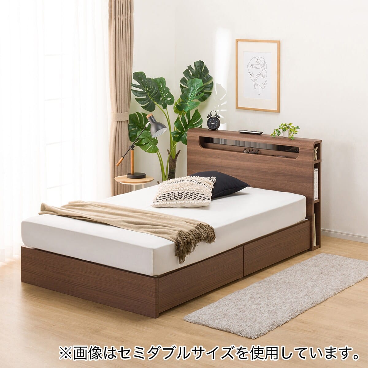 クイーンベッドフレーム(EB-003 引出し付き MBR DR) | ニトリネット