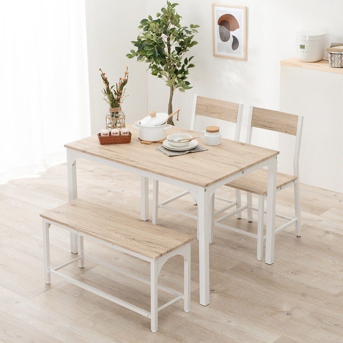 シンプルな木目調ダイニング4点セット (NA/WH) | ニトリネット【公式