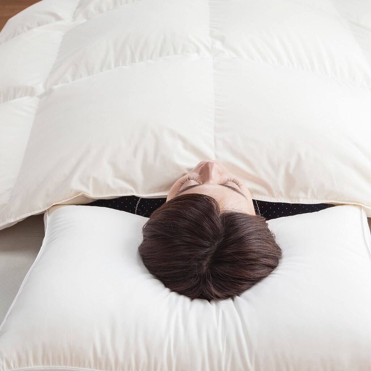 日本製】ホワイトダックダウン93% 羽毛布団(ムーンシャンテン クイーン