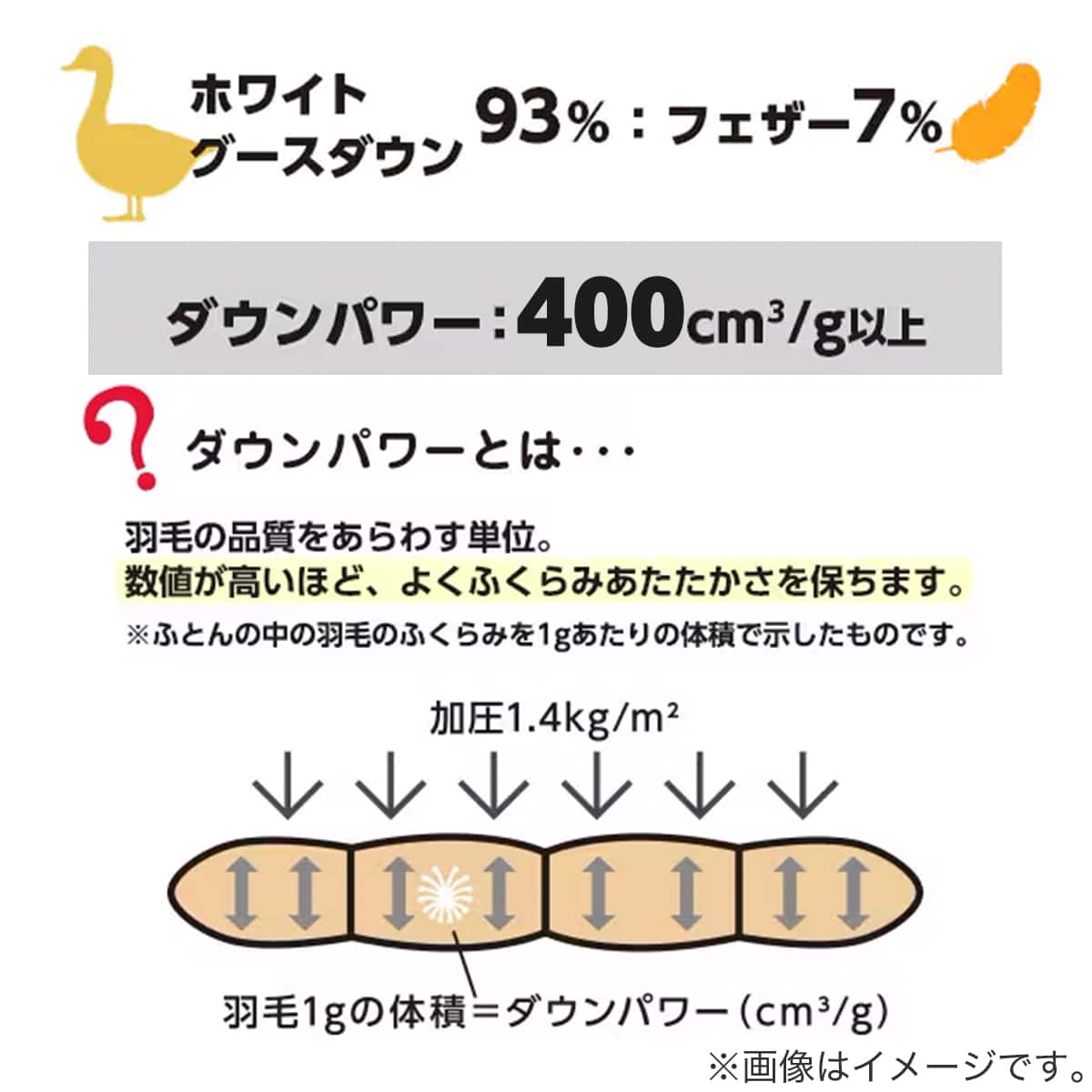 日本製】ホワイトグースダウン93% 羽毛布団(ムーンシャンテン クイーン