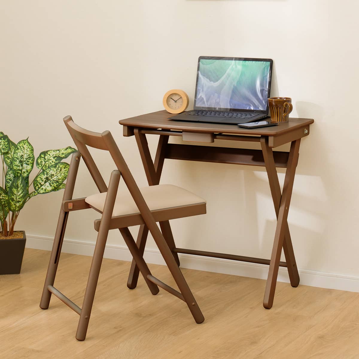 折りたたみデスク＆チェア(67MBR PL020) | ニトリネット【公式】 家具