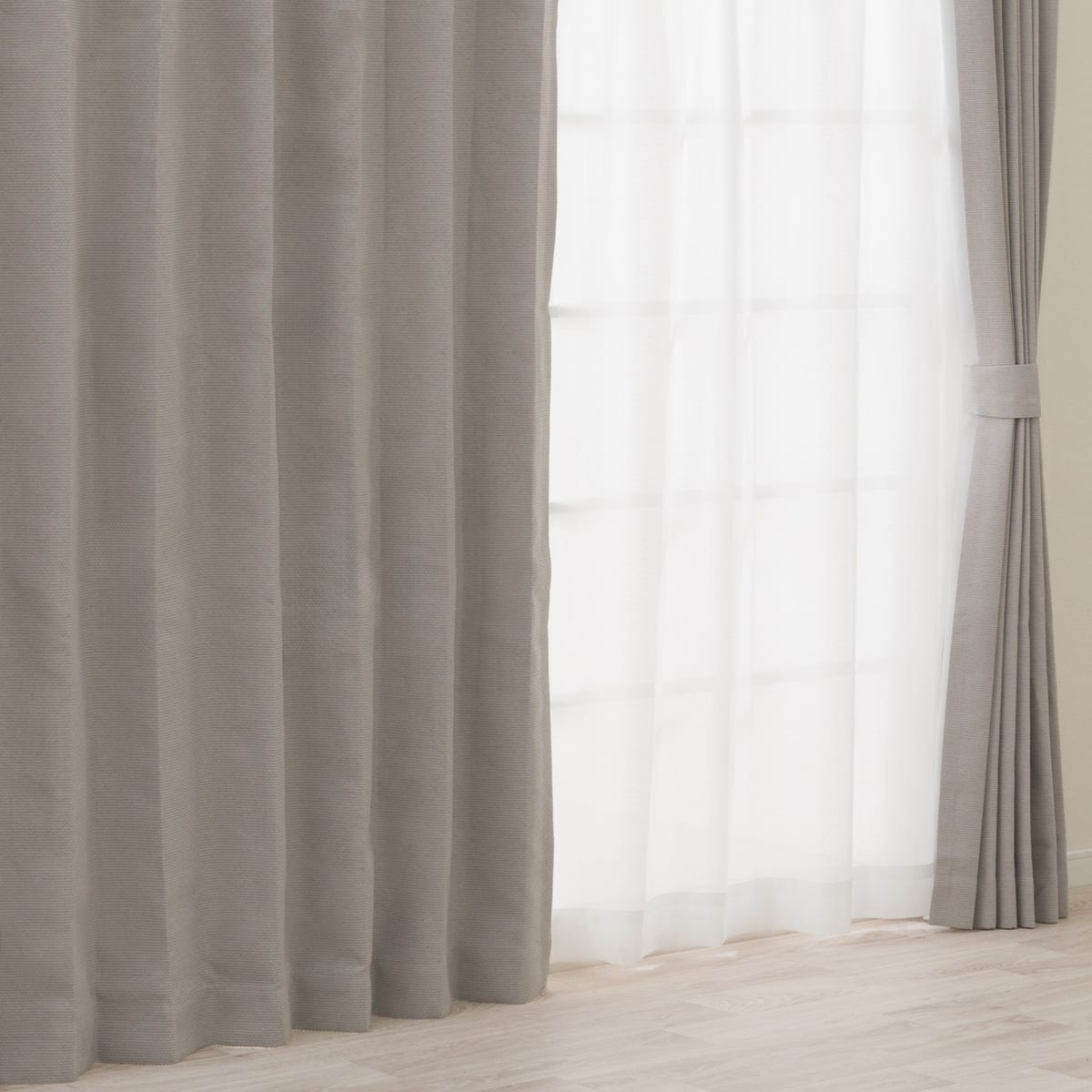 遮光1級・遮熱・遮音カーテン＆遮熱・遮像レース4枚セット(RP002 GY