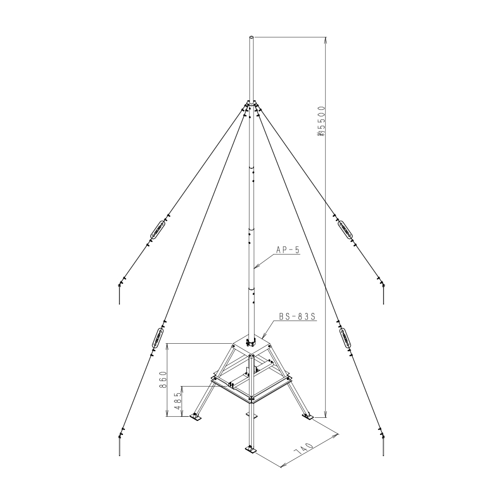 簡易型アンテナポールキット BSA-83KIT: 通信用機器(無線通信機器・IoT