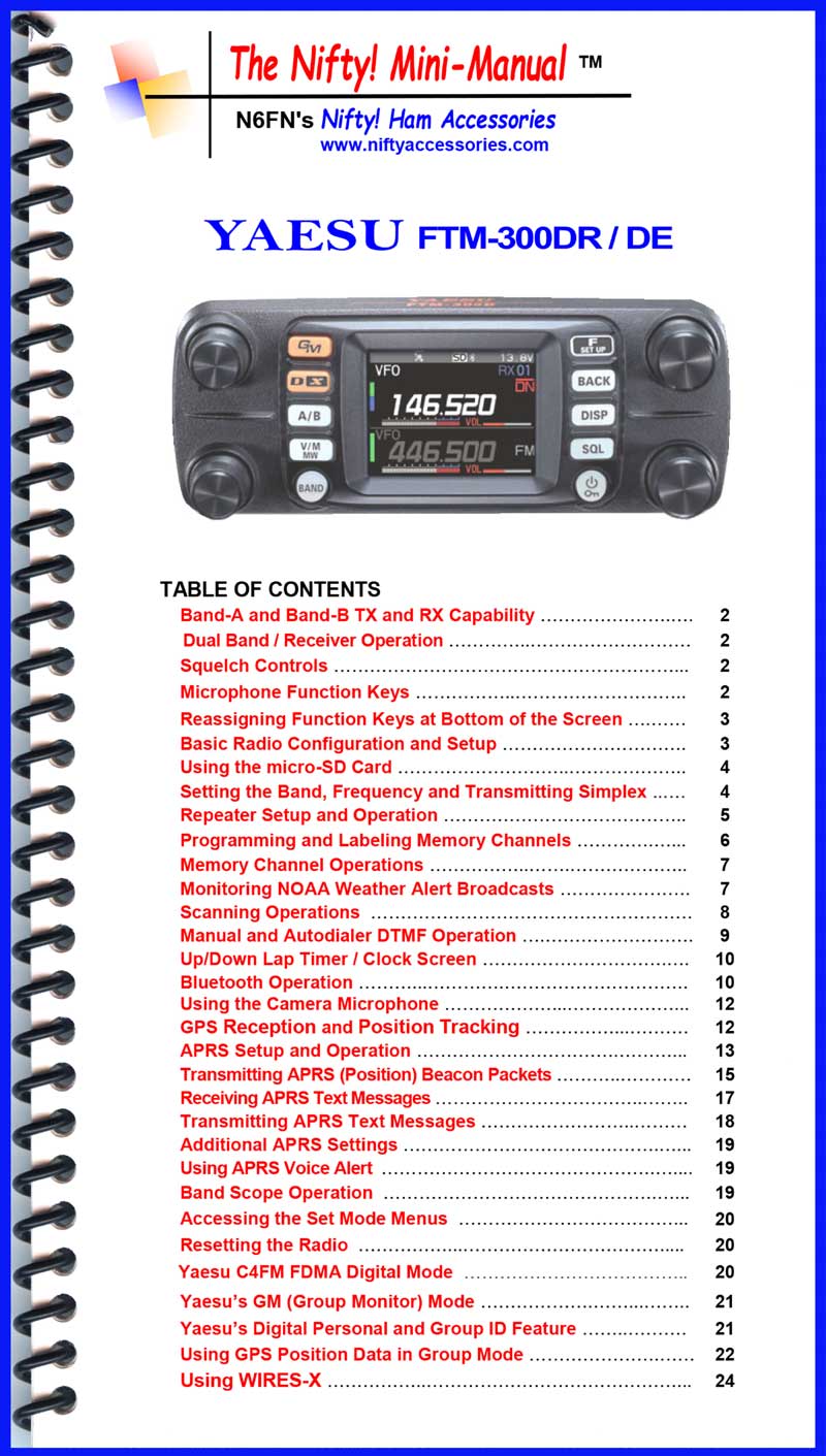 Yaesu FTM-300DR / DE Mini-Manual