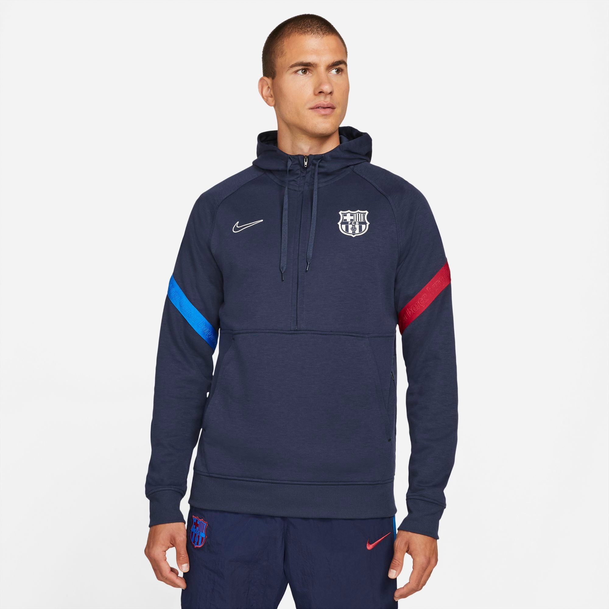 FC Barcelona Men's Nike Dri-FIT 1/2-Zip Soccer Hoodie