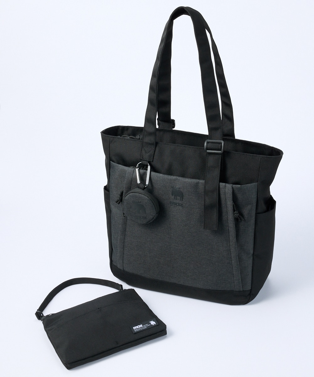 moz（モズ）ポケット式ポーチ付11ポケットトートバッグ（A4対応