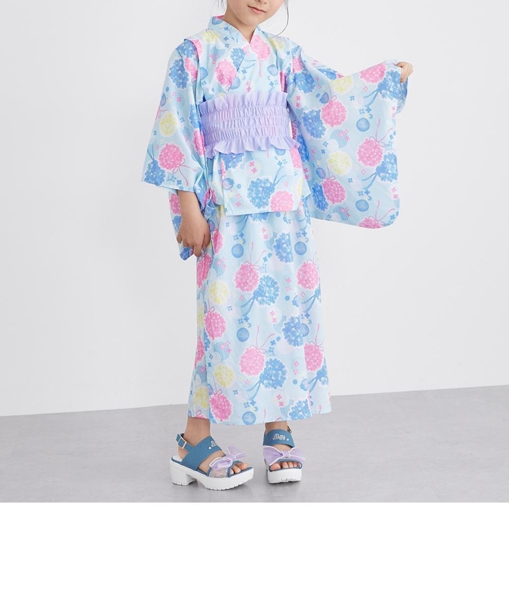 2WAY浴衣ワンピース（浴衣上下＋作り帯）（サンドレスタイプ）（女の子