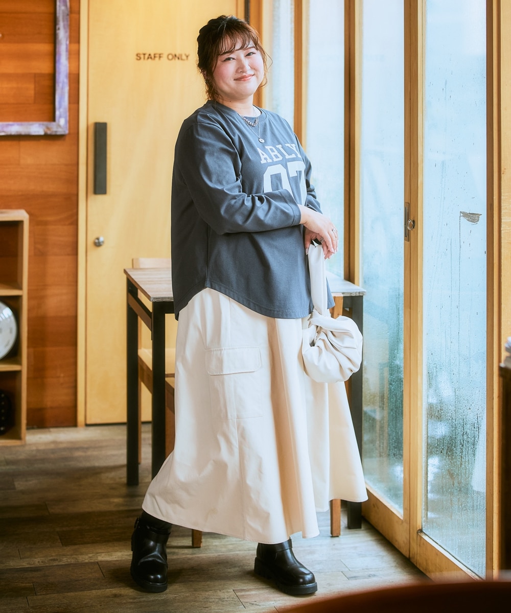 大きいサイズ＞ロゴプリント長袖Tシャツ 通販【ニッセン】