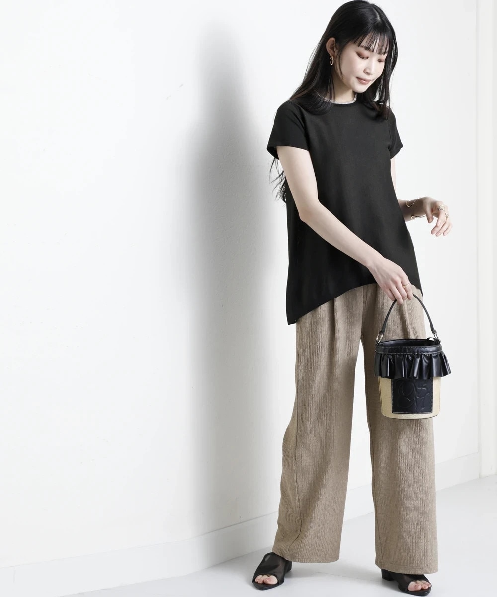 大きいサイズ＞【アイスクリーンプレミアム】Aライン半袖ニット