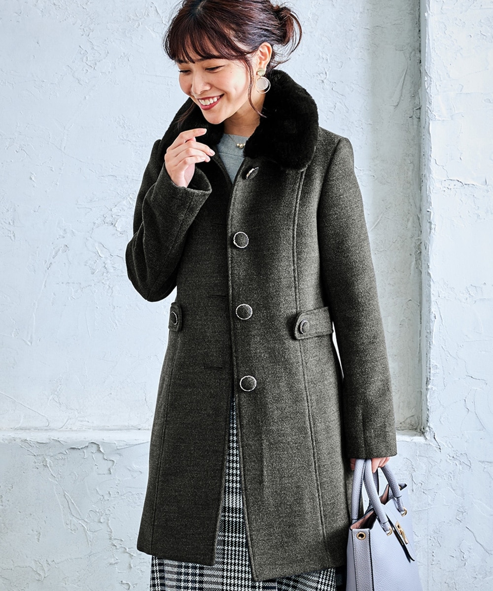 エコファー衿付大人フェミニンコート 通販【ニッセン】