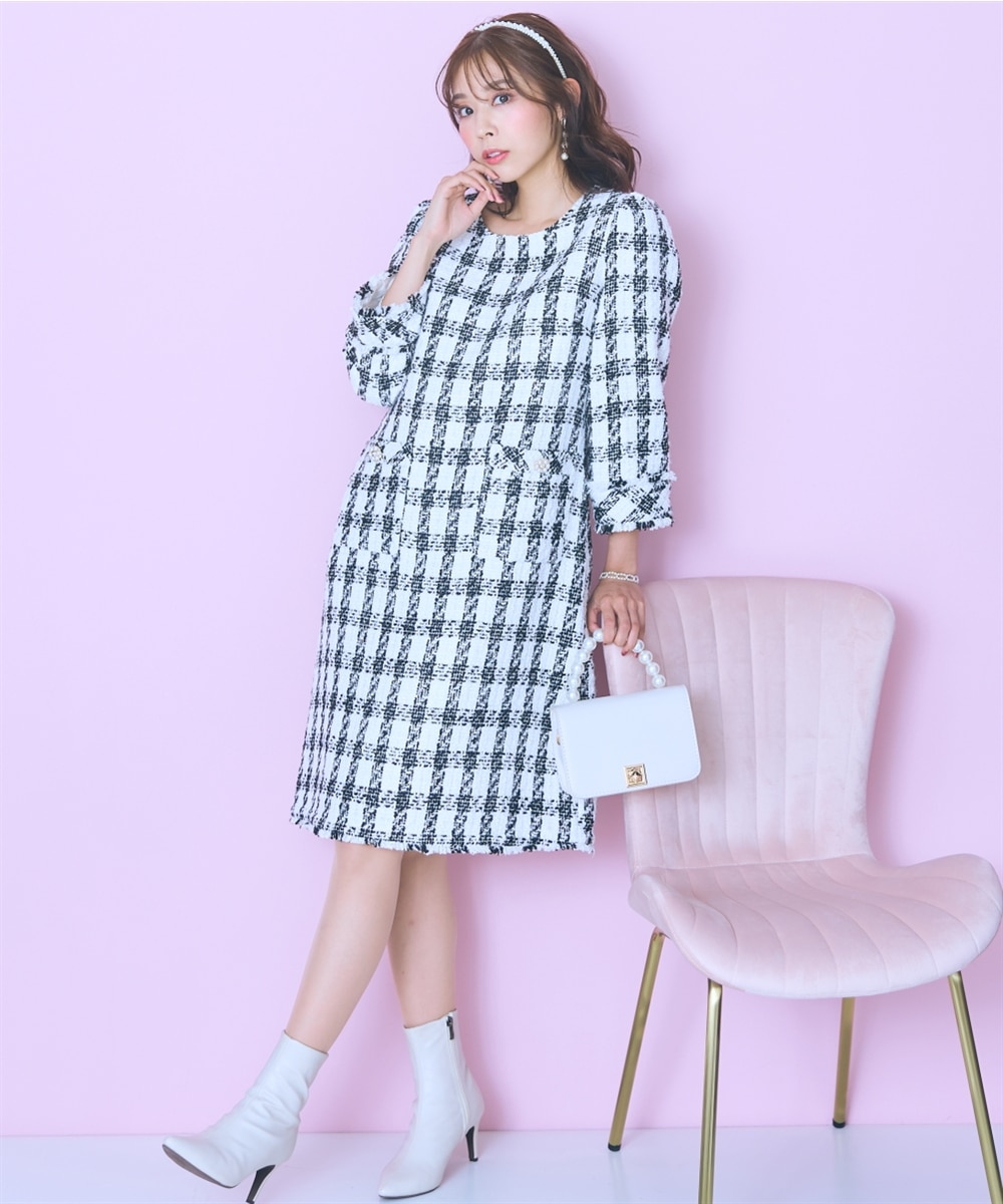 大きいサイズ＞ツイードワンピース marun 通販【ニッセン】