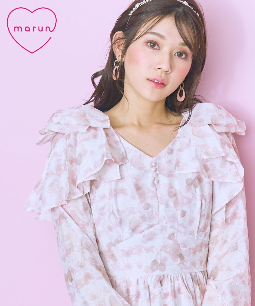 大きいサイズ＞リボンスリーブワンピース marun 通販【ニッセン】