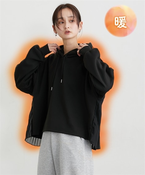 裏起毛であったか）バックプリーツオーバーサイズパーカー 通販