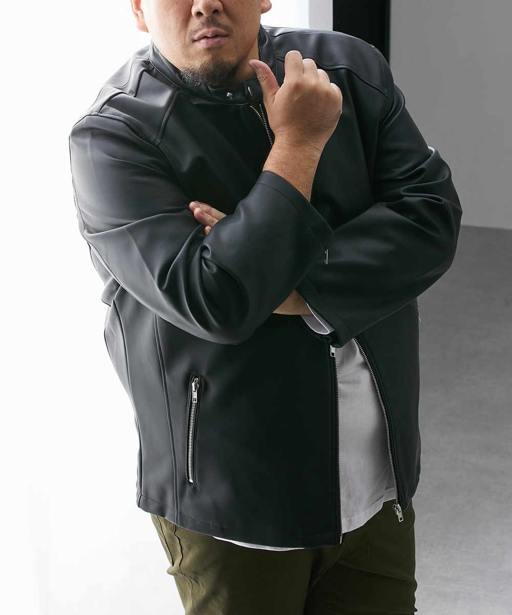 PUレザーシングルライダースジャケット 通販【ニッセン】