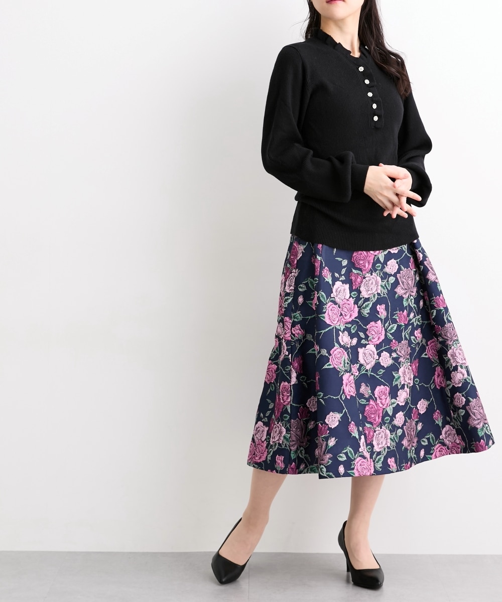 ゴブラン花柄スカート＜大きいサイズ有＞【Hana服】 通販【ニッセン】