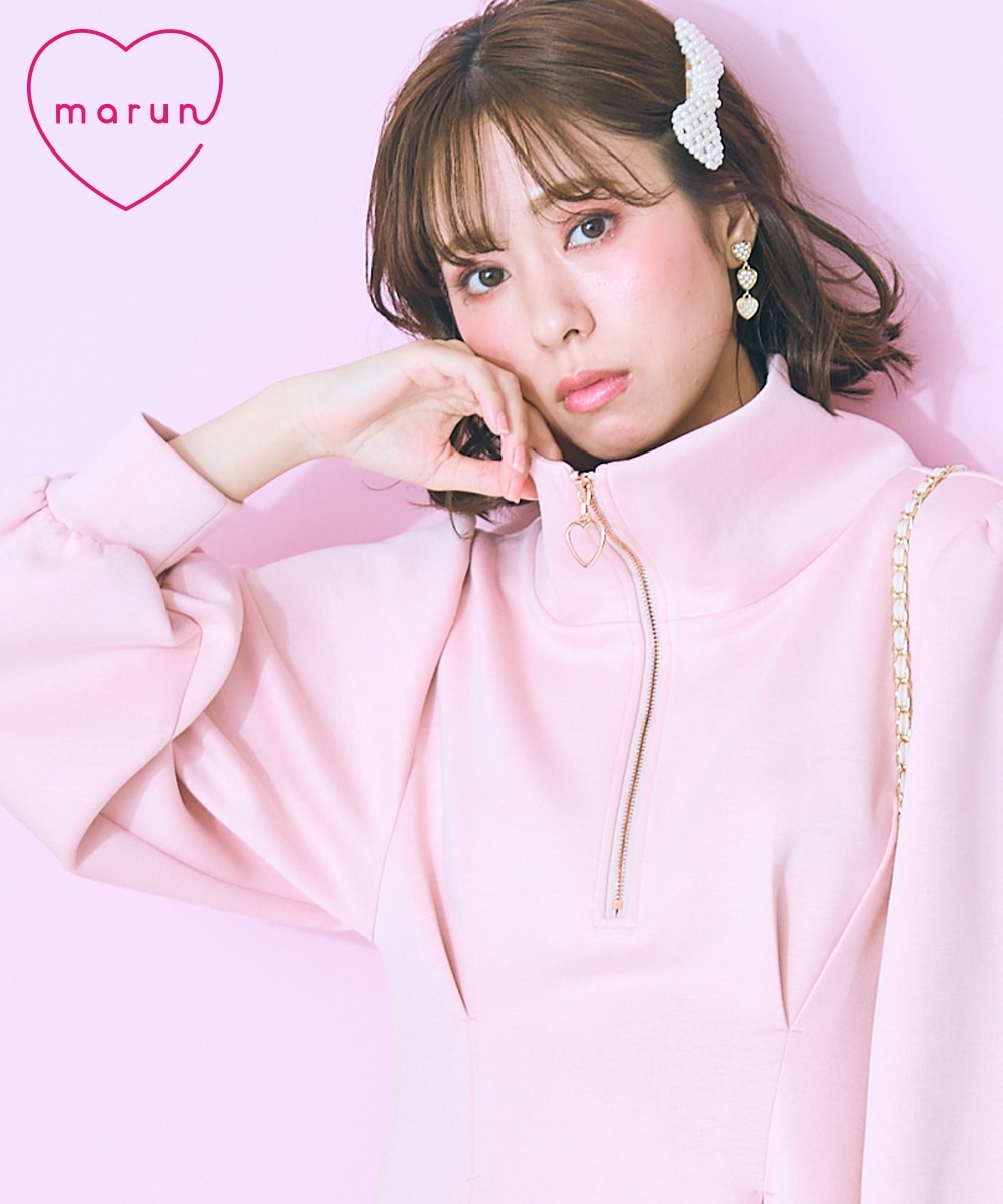 大きいサイズ＞ハーフZIPタックフレアワンピース marun 通販【ニッセン】