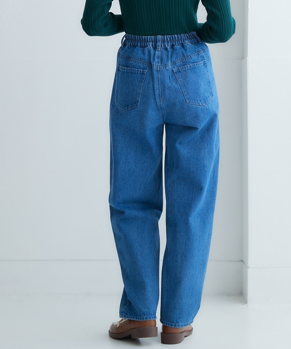ビジュー付ゆるシルエットデニムパンツ 通販【ニッセン】