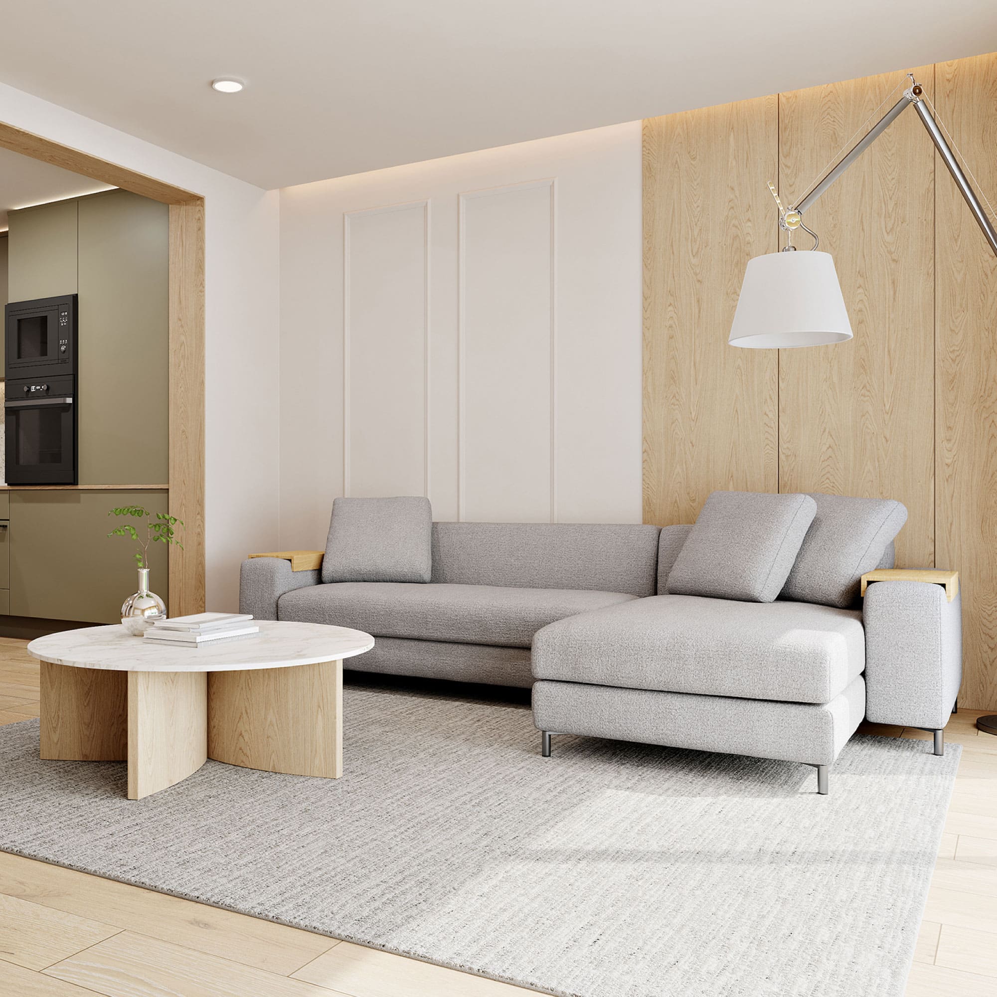 Decibel Traditional ワイド3人掛けカウチソファセット」 製品詳細