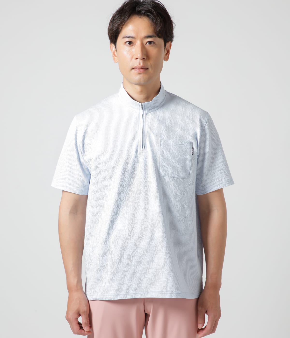 吸水速乾】COOL COMFORT サッカーストライプ ハーフジップ スタンド