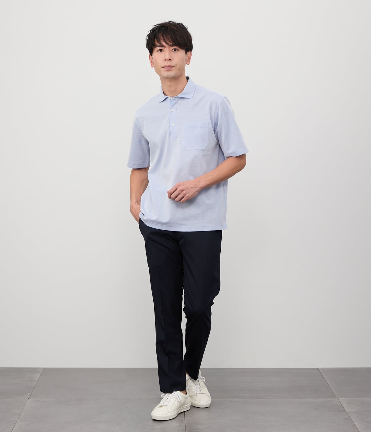 吸水速乾】COOL COMFORT ジャージーサッカーストライプ ポロシャツ