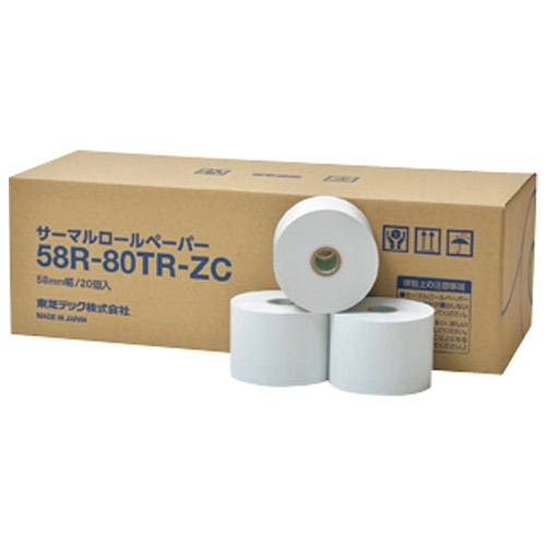 スマートオフィス】レジ用サーマルロール紙 58R-80TR-ZC 20巻 東芝テック