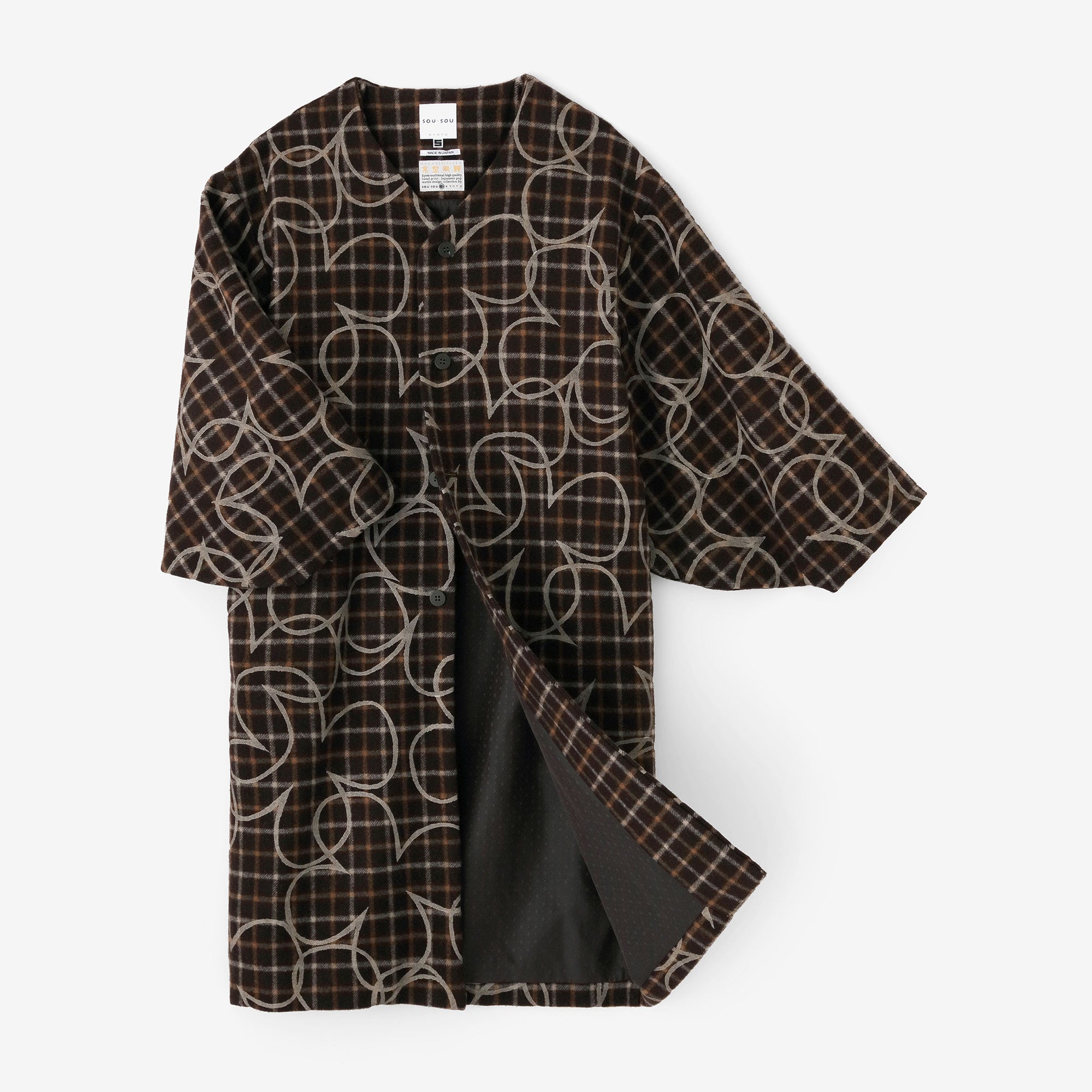 ウールメルトン 薙刀羽織（なぎなたばおり） 長丈（ながたけ） 袷