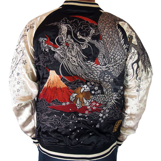 絡繰魂 粋 龍神×富士刺繍スカジャン 202075 【創作雑貨 小都