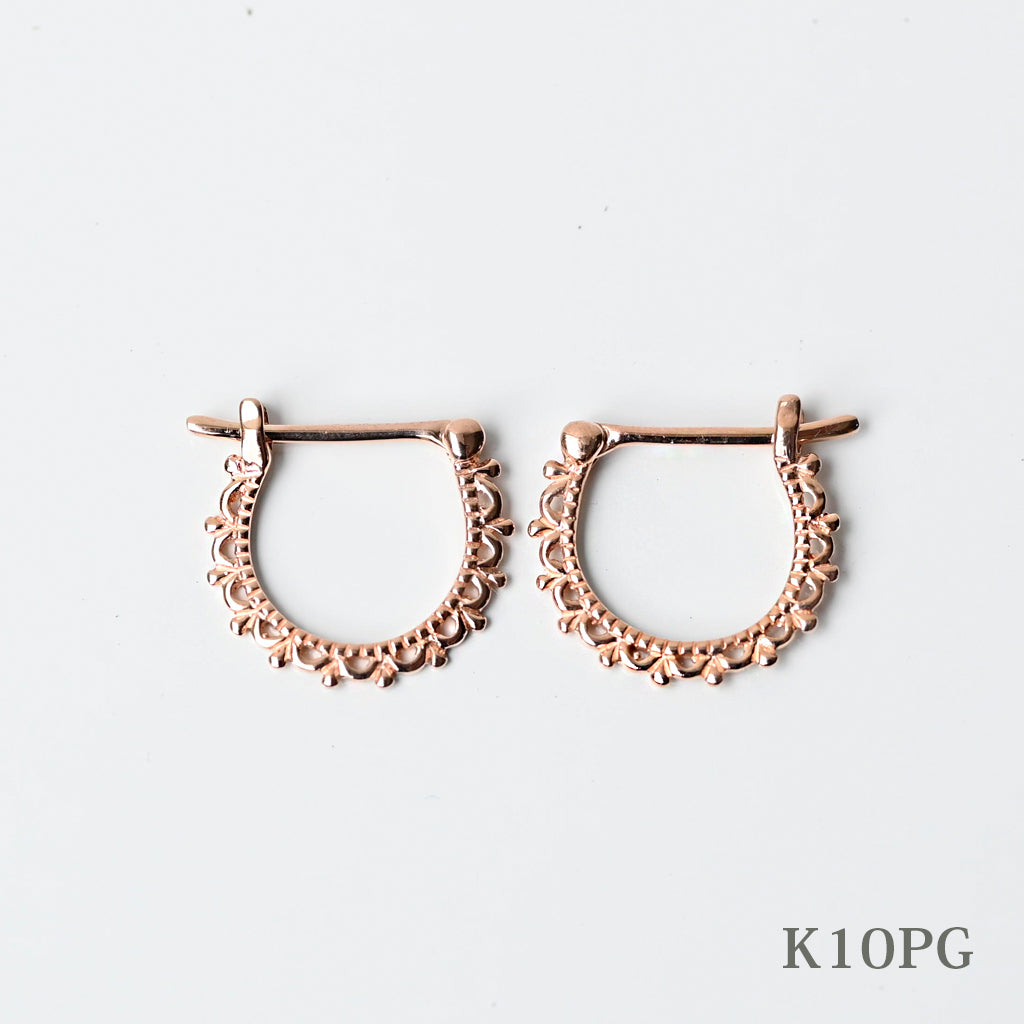 レースフープピアス・ラウンド【K10YG/K18YG】 – sowi